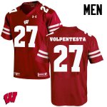 Men's Wisconsin Badgers NCAA #27 Cristian Volpentesta Red Authentic Under Armour Stitched College Football Jersey BA31W47LZ